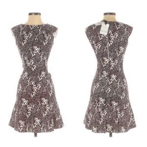 Reiss Leaf Print Fit and Flare Casual Dress 0 $295